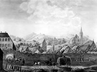 Das Foto basiert auf dem Bild "Zwingenberg um 1810 (Gemälde von Wilhelm Merck)" aus dem zentralen Medienarchiv Wikimedia Commons. Diese Bild- oder Mediendatei ist gemeinfrei, weil ihre urheberrechtliche Schutzfrist abgelaufen ist. Der Urheber des Bildes ist Wilhelm Merck.