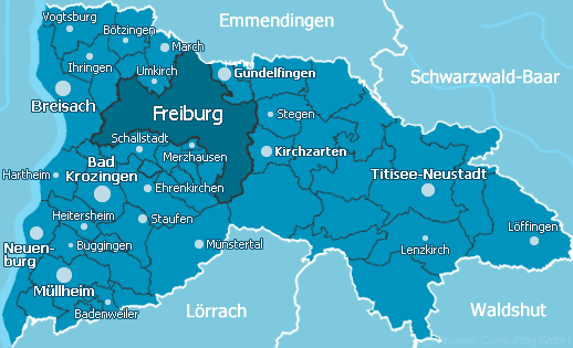 Karte Kreis Breisgau-Hochschwarzwald