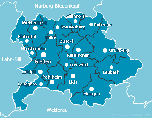 Karte Kreis Gießen