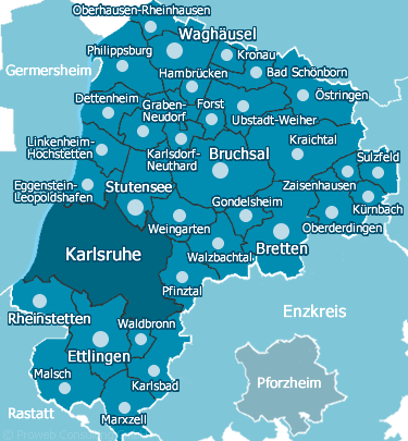 Karte Kreis Karlsruhe