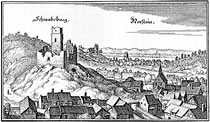 Ansicht von Schwabsburg und Nierstein nach Merian