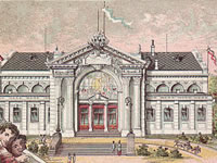 Das Foto basiert auf dem Bild "Ravensburg Konzerthaus vor 1899" aus dem zentralen Medienarchiv Wikimedia Commons. Diese Bild- oder Mediendatei ist gemeinfrei, weil ihre urheberrechtliche Schutzfrist abgelaufen ist. Der Urheber ist anonymous.