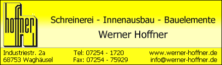 Schreinerei Werner Hoffner Waghäusel