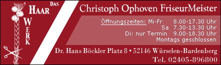 Christoph Ophoven Das Haarwerk W&uuml;rselen