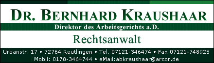 Dr. Bernhard Kraushaar Reutlingen