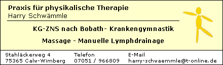 Praxis für physikalische Therapie Harry Schwämmle