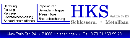 HKS GmbH & Co. KG Schlosserei und Metallbau Holzgerlingen