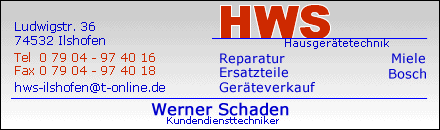HWS Hausgerätetechnik Ilshofen
