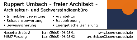 Architekt Ruppert Umbach Felsberg