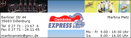 Getränke Express Martina Metz Dillenburg