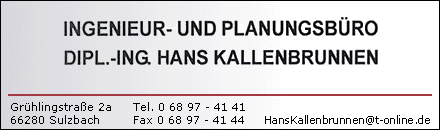 Ingenieur- und Planungsbüro Dipl. Ing. Hans KallenbrunnenSulzbach