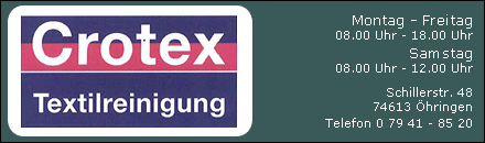 Crotex Textilreinung Öhringen