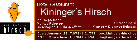 Hotel Restaurant Kiningers Hirsch Achern