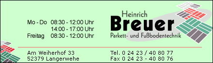 Bodenbelaege- und Fußbodentechnik Heinrich Breuer Langerwehe