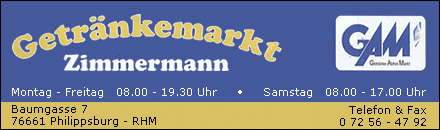 Getränkemarkt Zimmermann Philippsburgipsburg