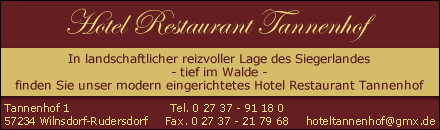 Hotel Restaurant Tannenhof Wilnsdorf