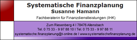 Finanzplanung Susanne Hamann Allensbach