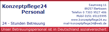 Betreuung Konzeptpflege24 Illertissen