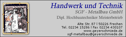 Handwerk & Technik SGF - Metallbau GmbH Frechen