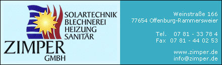 Zimper GmbH - Solartechnik Blechnerei Heizung Sanitär Offenburg-Rammersweier