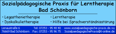 Sozialpädagogische Praxis Lerntherapie Bad Schönborn