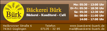 Bäckerei Bürk Konditore Café Güglingen