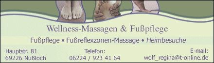 Wellness-Massagen & Fußpflege Regina Wolf Nußloch
