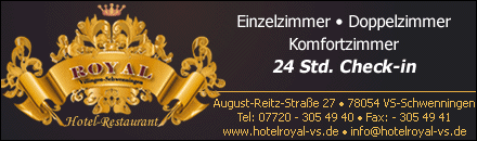 Hotel Royal, Restaurant zum Uhrmacher Villingen-Schwenningen