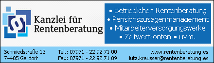 Kanzlei für Rentenberatung Gaildorf