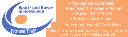 Fitness Treff Sport Bewegungslounge Weilmünster Agon Facilities