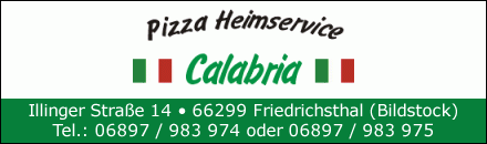 Pizza Heimservice Calabria Friedrichsthal
