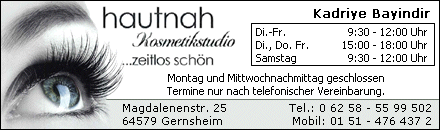 Hautnah Kosmetikstudio Gernsheim