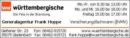 Württembergische Versicherung Frank Hoppe Gladenbach