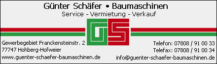 Günter Schäfer Baumaschinen-Verkauf Hohberg-Hofweier