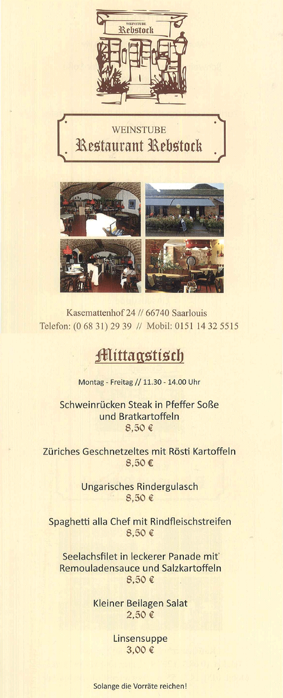 Weinstube Restaurant Rebstock Saarlouis