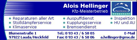 Alois Hellinger Kfz-Meisterbetrieb Lauda-Heckfeld