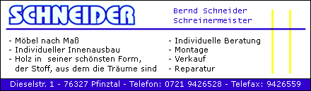 Schreinerei Pfinztal