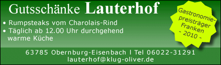 Gutsschänke Lauterhof Obernburg-Eisenbach