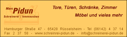 Marc Pidun Schreinerei Rüsselsheim