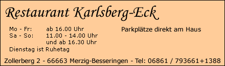 Restaurant Karlsberg-Eck