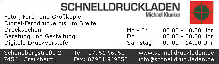 Druckerei Crailsheim Copyshop Werbetechnik