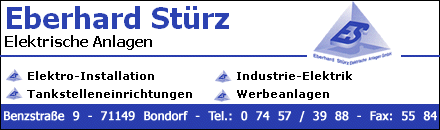 Eberhard Stürz - Elektrische Anlagen - Bondorf