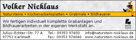 Steinmetz Karlstadt Grabmale Bildhauer