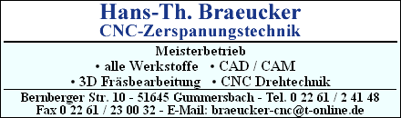CNC-Zerspanungstechnik Braeucker - Gummersbach