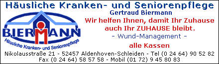 H&auml;usliche Kranken- und Seniorenpflege Biermann - Aldenhoven
