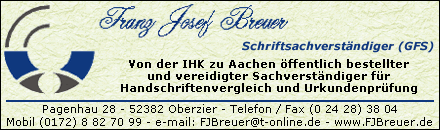 Schriftensachverst&auml;ndiger Breuer