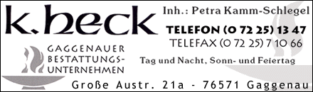 Gaggenauer Bestattungsunternehmen Heck