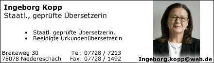 &Uuml;bersetzungsb&uuml;ro Kopp