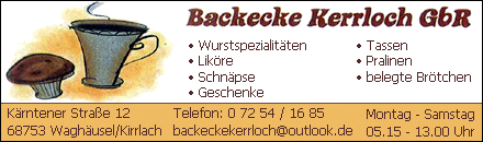 Backecke Kerrloch Waghäusel