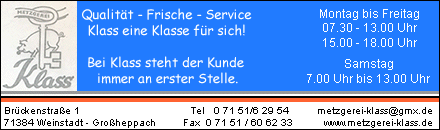 Metzgerei Klass Weinstadt-Großheppach